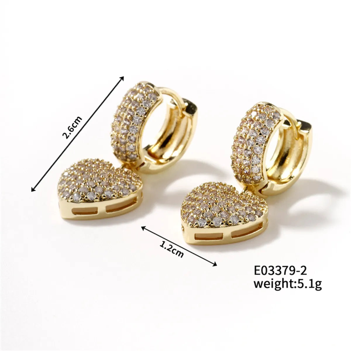 1 Pair Elegant Sweet Streetwear Heart Shape Hollow Out Inlay Copper Zircon K Gold Plated Rhodium Plated Drop Earrings