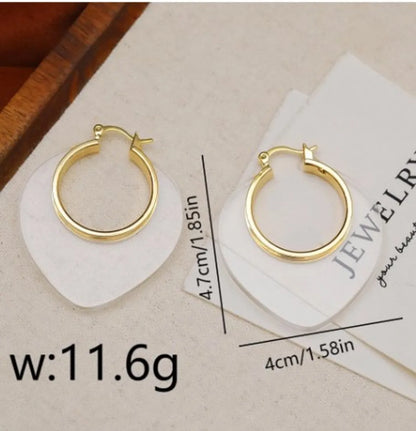 1 Pair Elegant Sweet Triangle Plating Copper 18K Gold Plated Earrings