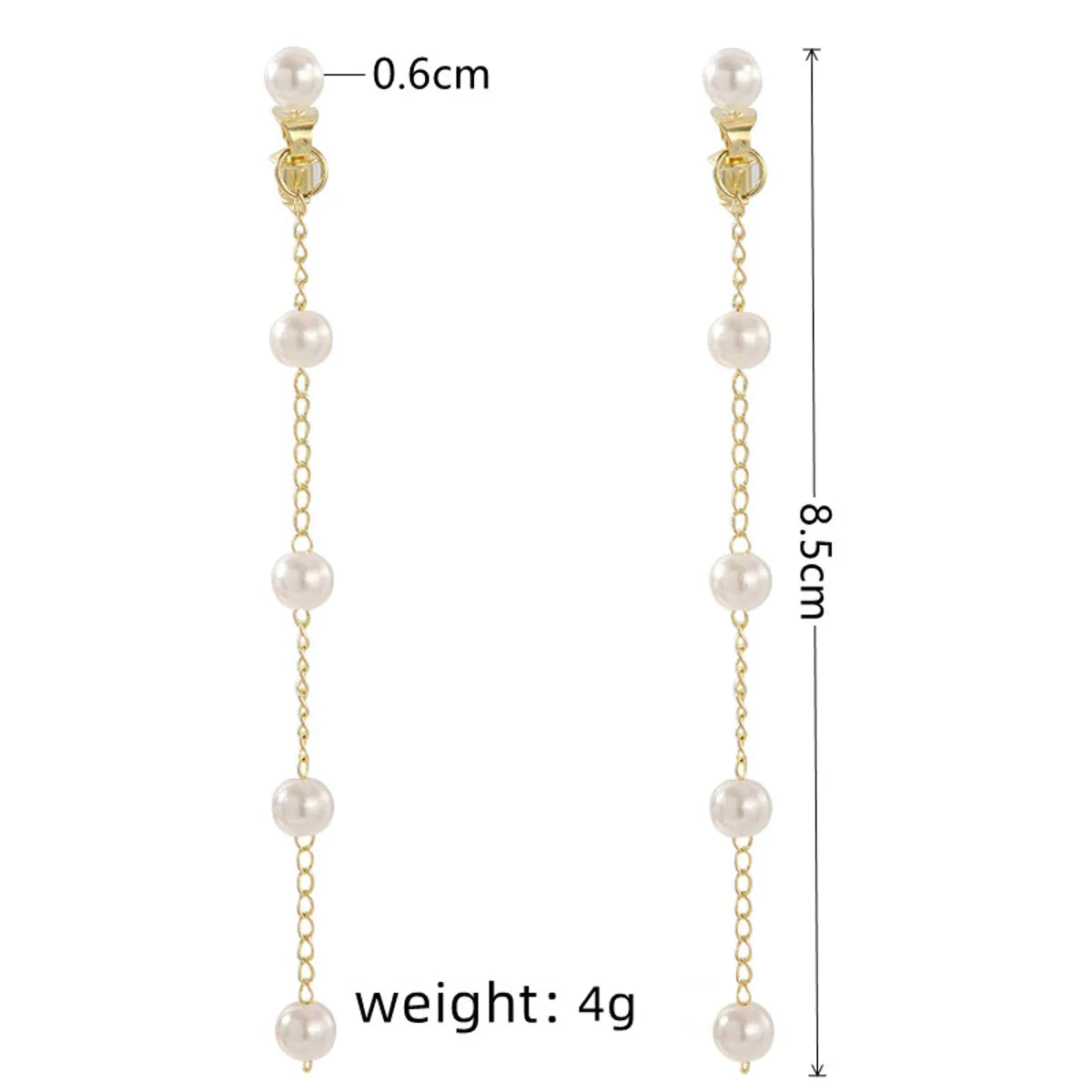 1 Pair Elegant Tassel Plating Artificial Pearl Iron Drop Earrings