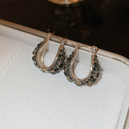 1 Pair Elegant U Shape Geometric Alloy Hoop Earrings