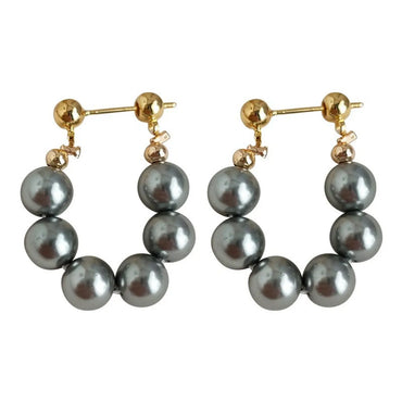 1 Pair Elegant U Shape Plating Inlay Copper Artificial Pearls Earrings