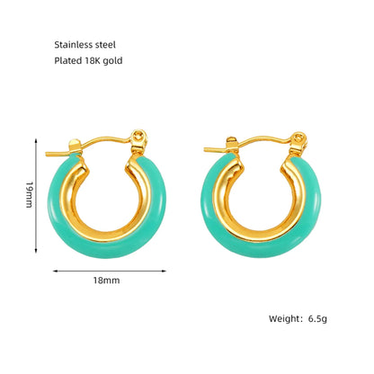 1 Pair Elegant U Shape Plating Stainless Steel Titanium Steel 18K Gold Plated Earrings