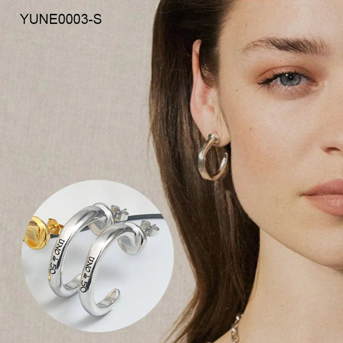 1 Pair Elegant Vacation Simple Style C Shape U Shape Solid Color 304 Stainless Steel 18K Gold Plated Earrings Ear Studs