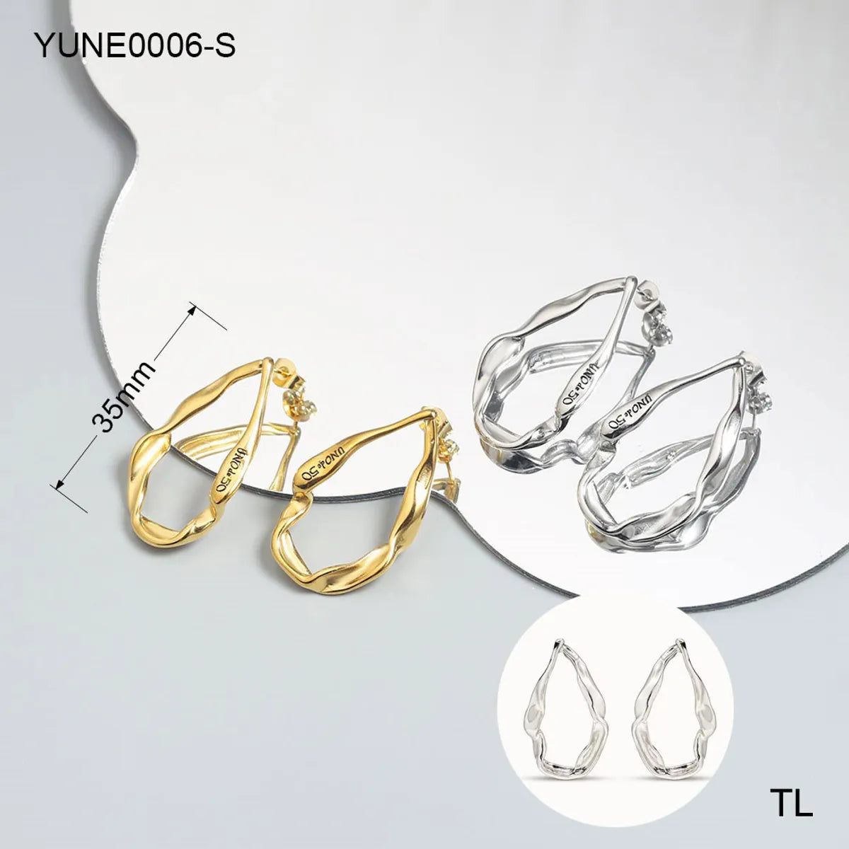 1 Pair Elegant Vacation Simple Style C Shape U Shape Solid Color 304 Stainless Steel 18K Gold Plated Earrings Ear Studs