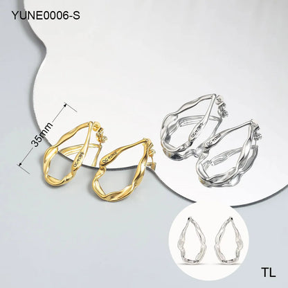 1 Pair Elegant Vacation Simple Style C Shape U Shape Solid Color 304 Stainless Steel 18K Gold Plated Earrings Ear Studs