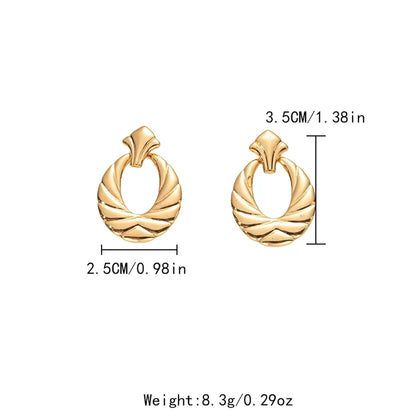 1 Pair Elegant Vacation Simple Style Oval Plating 304 Stainless Steel Gold Plated Ear Studs