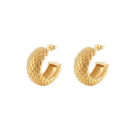 1 Pair Elegant Vintage Style French Style Solid Color Plating Stainless Steel 18k Gold Plated Earrings