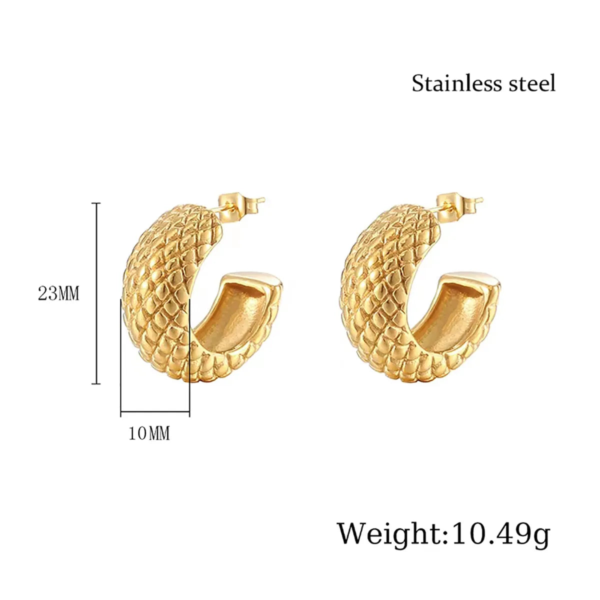 1 Pair Elegant Vintage Style French Style Solid Color Plating Stainless Steel 18k Gold Plated Earrings