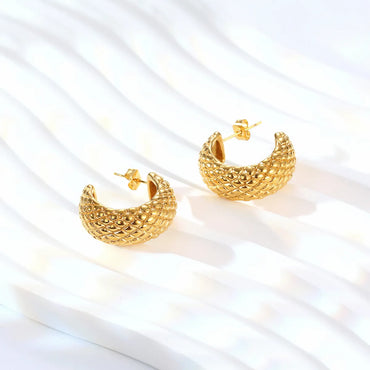 1 Pair Elegant Vintage Style French Style Solid Color Plating Stainless Steel 18k Gold Plated Earrings