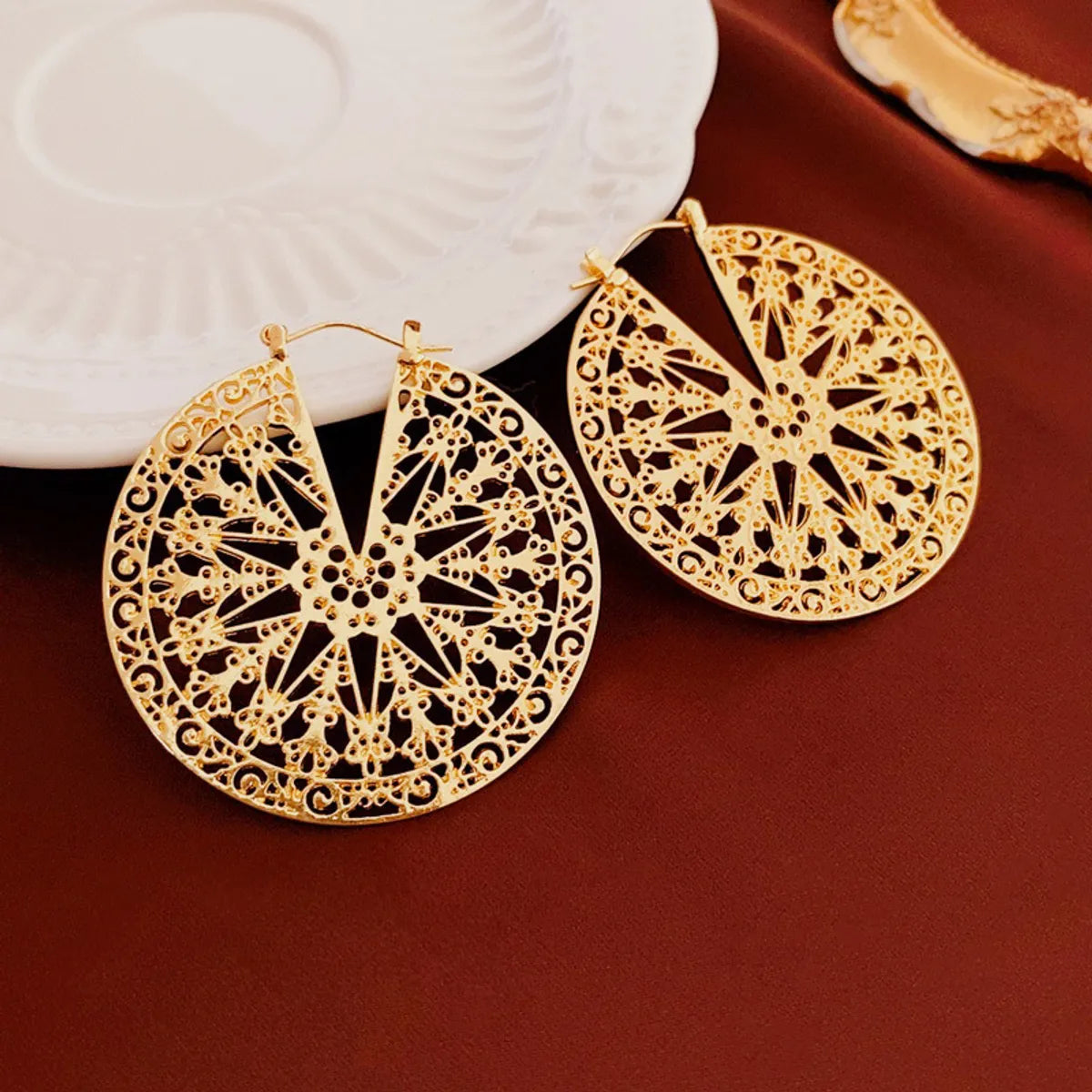 1 Pair Elegant Vintage Style Geometric Plating Alloy Drop Earrings