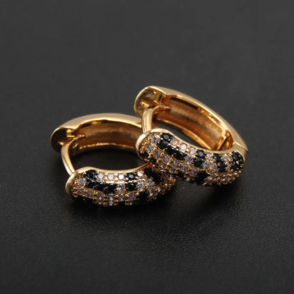 1 Pair Elegant Vintage Style Luxurious Leopard Plating Inlay Copper Zircon 18K Gold Plated Earrings