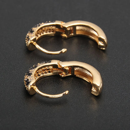 1 Pair Elegant Vintage Style Luxurious Leopard Plating Inlay Copper Zircon 18K Gold Plated Earrings