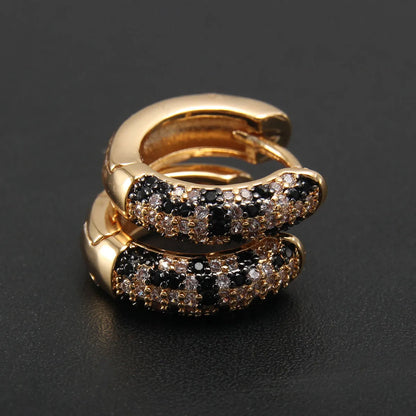 1 Pair Elegant Vintage Style Luxurious Leopard Plating Inlay Copper Zircon 18K Gold Plated Earrings