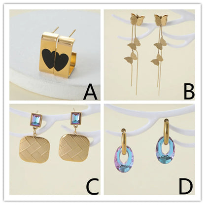 1 Pair Elegant Vintage Style Roman Style Letter Heart Shape Butterfly Zinc Alloy Drop Earrings