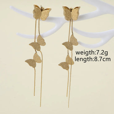 1 Pair Elegant Vintage Style Roman Style Letter Heart Shape Butterfly Zinc Alloy Drop Earrings