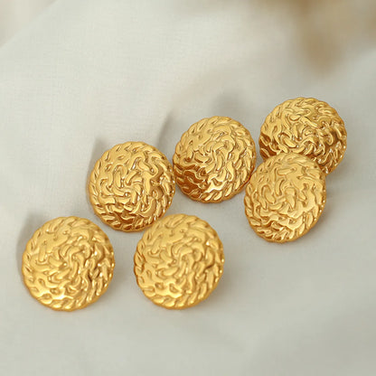 1 Pair Elegant Vintage Style Round Plating Titanium Steel 18k Gold Plated Ear Studs