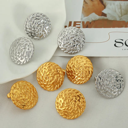 1 Pair Elegant Vintage Style Round Plating Titanium Steel 18k Gold Plated Ear Studs