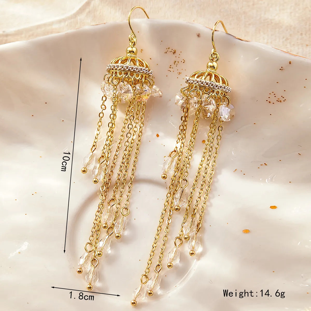 1 Pair Elegant Vintage Style Tassel Copper Drop Earrings