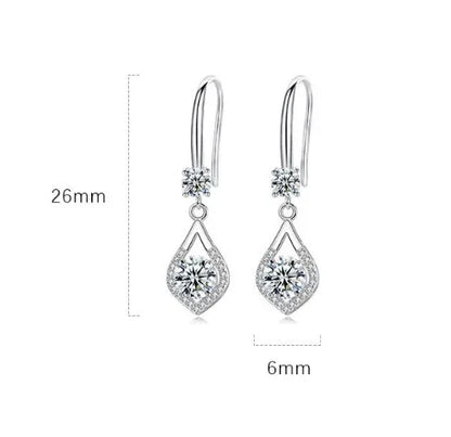 1 Pair Sterling Silver 925 Silver Water Droplets Drop Earrings