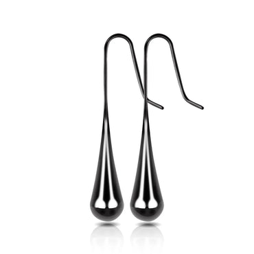 1 Pair Elegant Water Droplets Titanium Steel Plating Drop Earrings