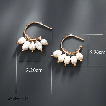 1 Pair Elegant Xuping Color Block Plating Inlay Alloy Artificial Pearls 18k Gold Plated Drop Earrings