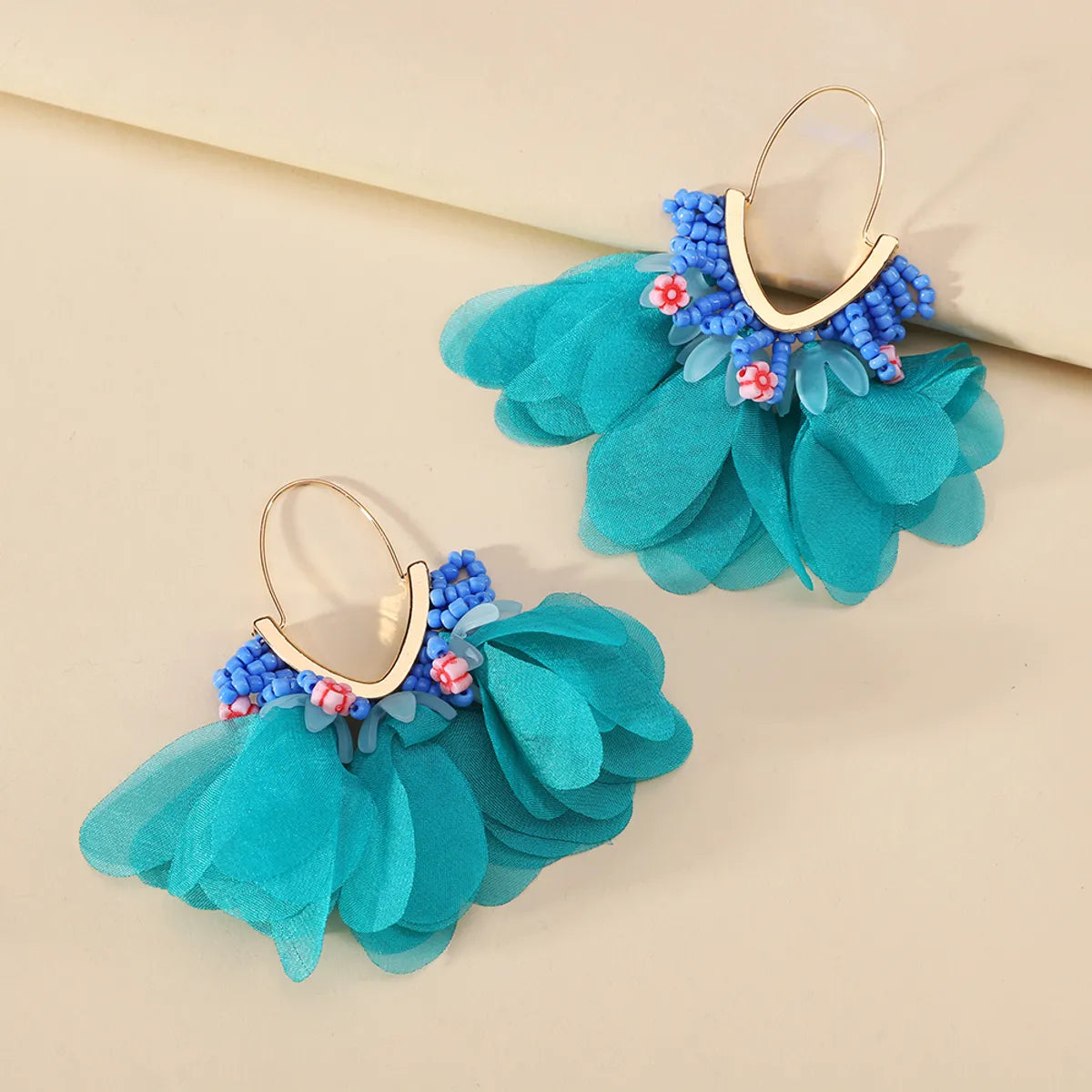 1 Pair Ethnic Style Bohemian Geometric Petal Alloy Earrings