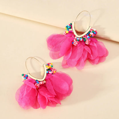 1 Pair Ethnic Style Bohemian Geometric Petal Alloy Earrings