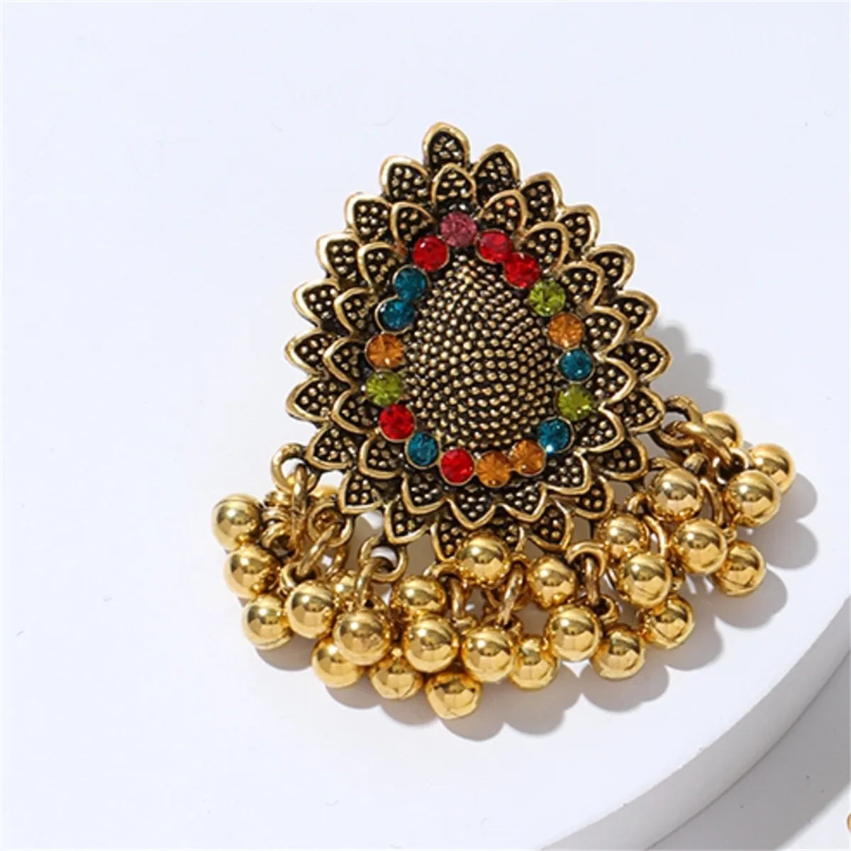 1 Pair Ethnic Style Bohemian Geometric Plating Inlay Stainless Steel Rhinestones Drop Earrings