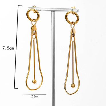 1 Pair Ethnic Style Bulb Stainless Steel Plating Three-dimensional Drop Earrings