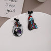 1 Pair Ethnic Style Cartoon Character Heart Shape Bow Knot Plating Alloy Drop Earrings