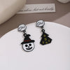 1 Pair Ethnic Style Cartoon Character Heart Shape Bow Knot Plating Alloy Drop Earrings