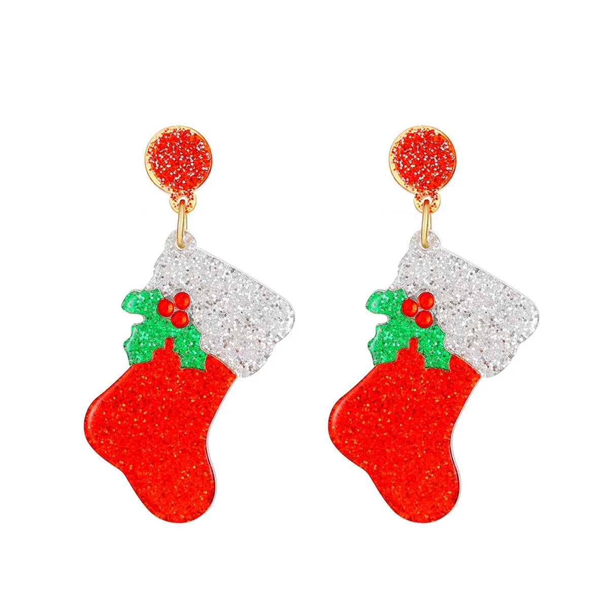 1 Pair Ethnic Style Christmas Socks Enamel Plating Alloy Drop Earrings