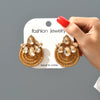 1 Pair Ethnic Style Flower Cloth Rhinestone Women'S Ear Studs