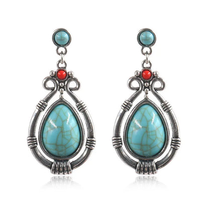 1 Pair Ethnic Style Geometric Alloy Plating Women'S Drop Earrings