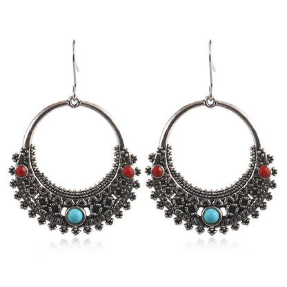 1 Pair Ethnic Style Geometric Alloy Plating Women'S Drop Earrings