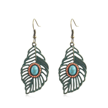 1 Pair Ethnic Style Geometric Alloy Plating Women'S Drop Earrings