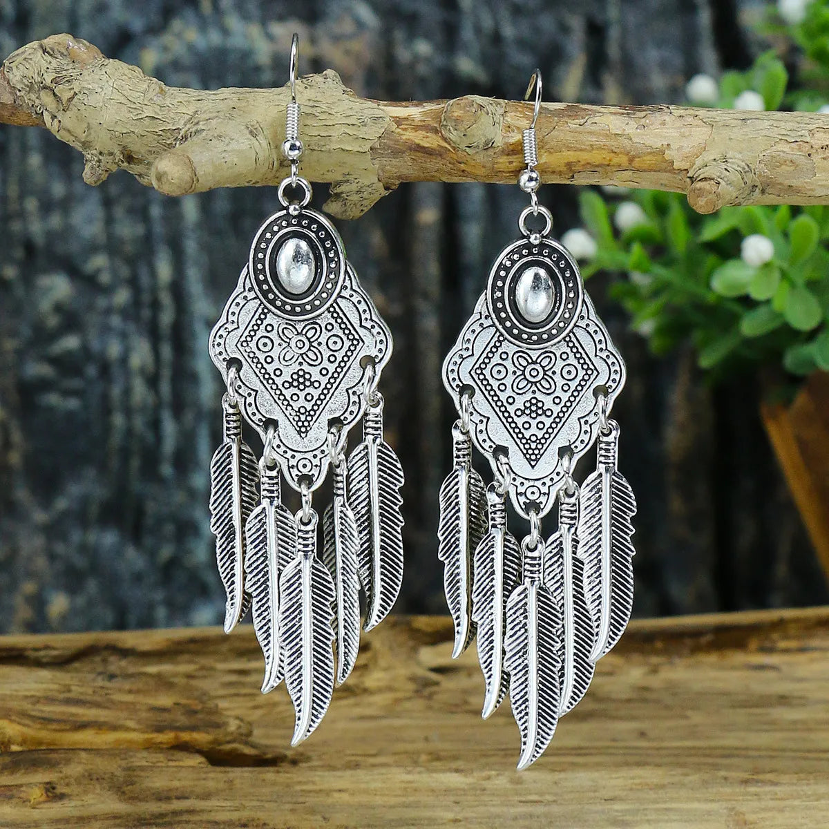 1 Pair Ethnic Style Geometric Alloy Plating Women'S Drop Earrings