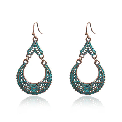 1 Pair Ethnic Style Geometric Alloy Plating Women'S Drop Earrings