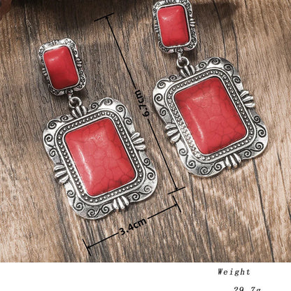 1 Pair Ethnic Style Geometric Plating Alloy Drop Earrings