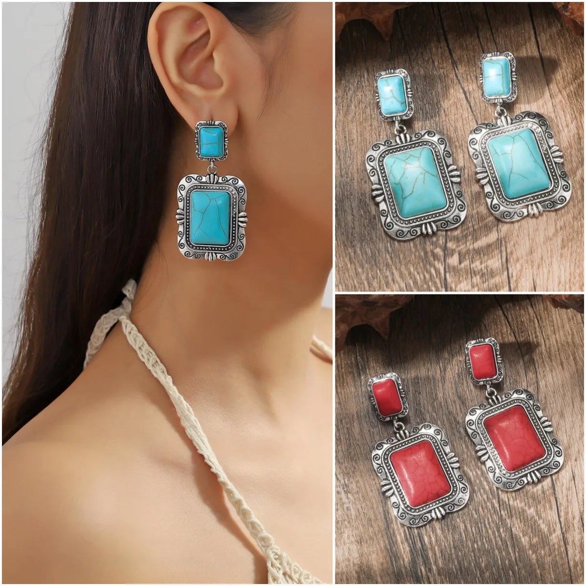 1 Pair Ethnic Style Geometric Plating Alloy Drop Earrings