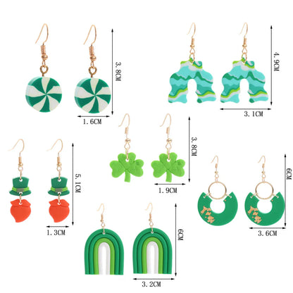 1 Pair Ethnic Style Geometric Soft Clay St. Patrick Women's Drop Earrings