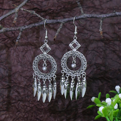 1 Pair Ethnic Style Geometric Tassel Zinc Alloy Drop Earrings