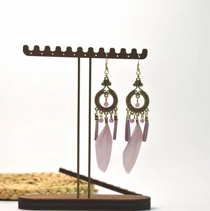 1 Pair Ethnic Style Handmade Alloy Seed Bead Korean Velvet Drop Earrings