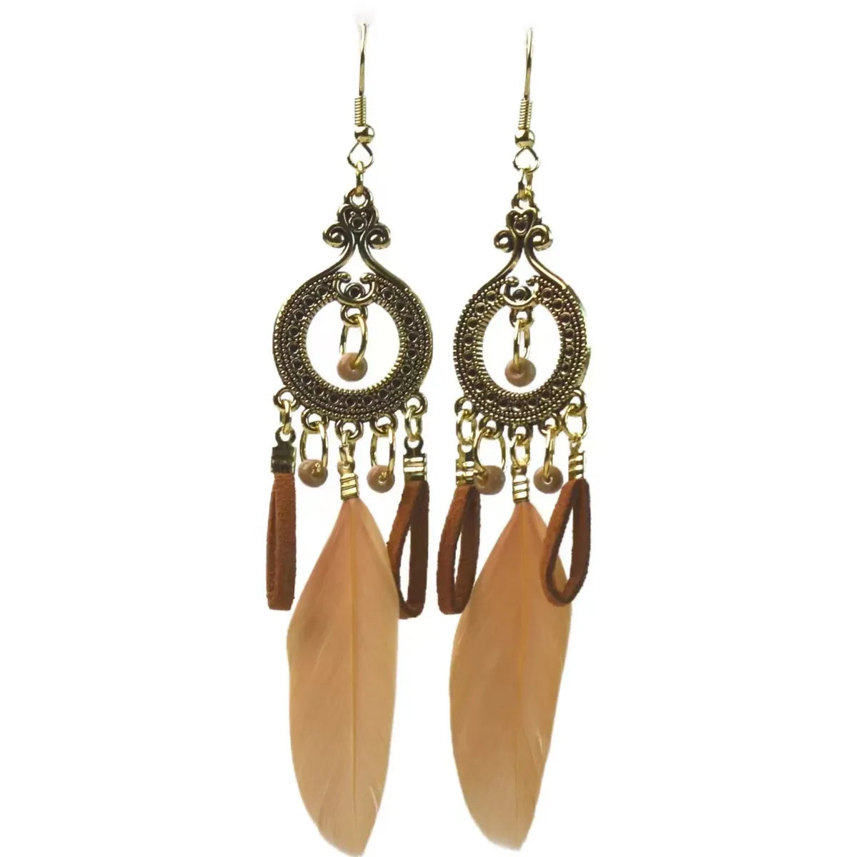 1 Pair Ethnic Style Handmade Alloy Seed Bead Korean Velvet Drop Earrings