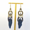 1 Pair Ethnic Style Handmade Alloy Seed Bead Korean Velvet Drop Earrings