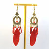 1 Pair Ethnic Style Handmade Alloy Seed Bead Korean Velvet Drop Earrings