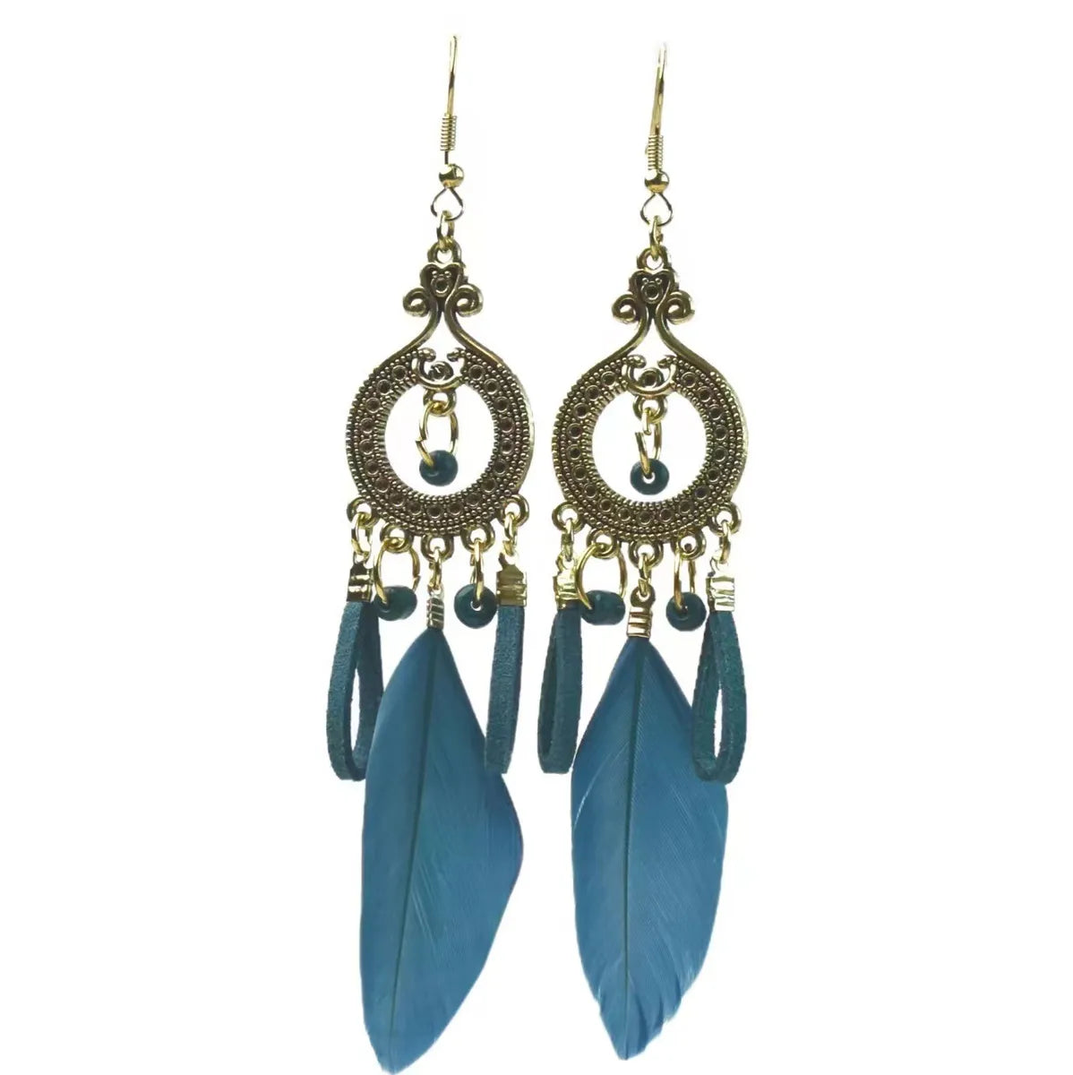 1 Pair Ethnic Style Handmade Alloy Seed Bead Korean Velvet Drop Earrings