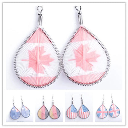 1 Pair Ethnic Style Oval Water Droplets Alloy Plating Women'S Drop Earrings