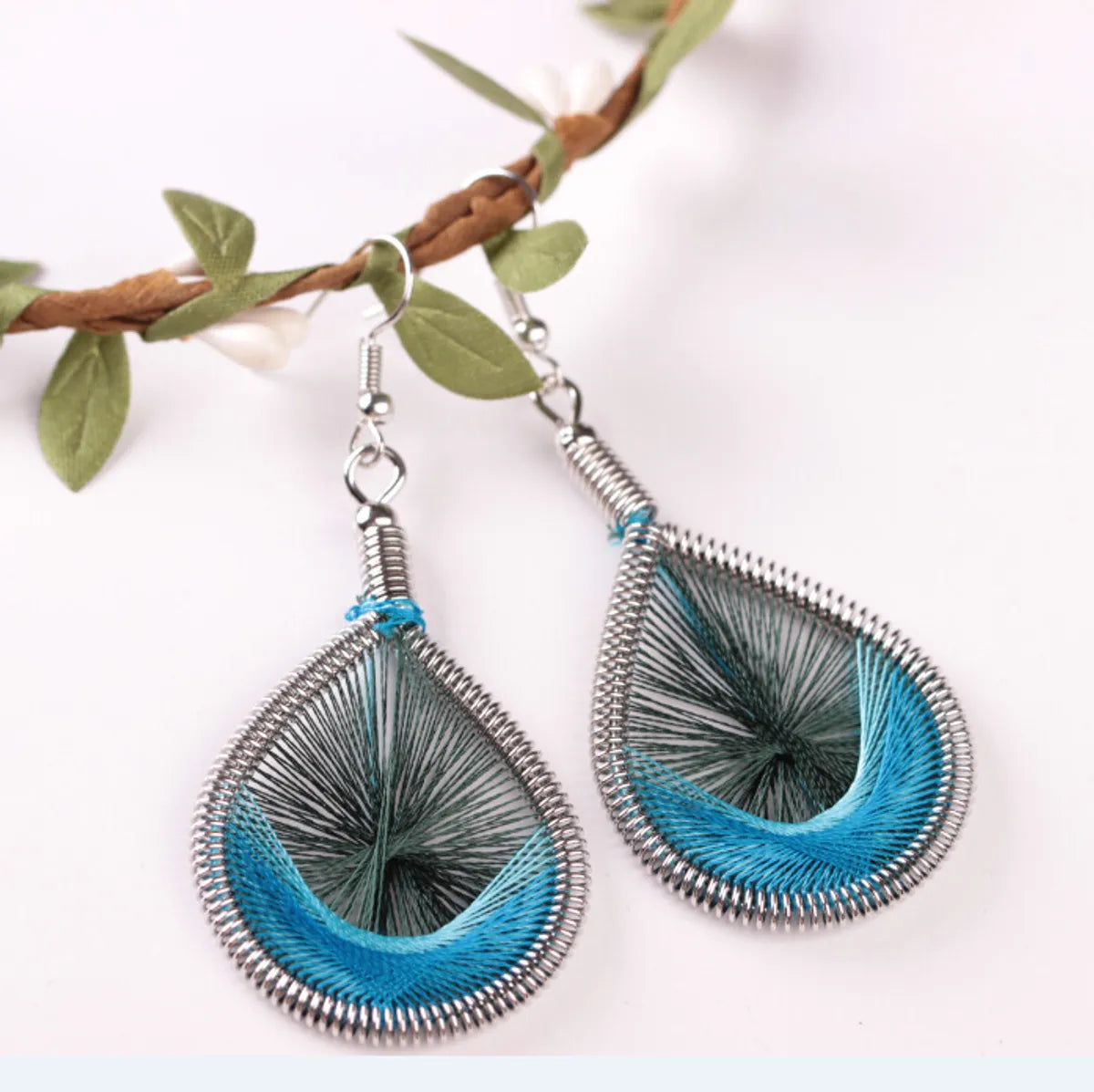 1 Pair Ethnic Style Oval Water Droplets Alloy Plating Women'S Drop Earrings