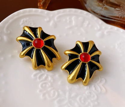 1 Pair Ethnic Style Streetwear Geometric Plating Alloy Drop Earrings Ear Studs